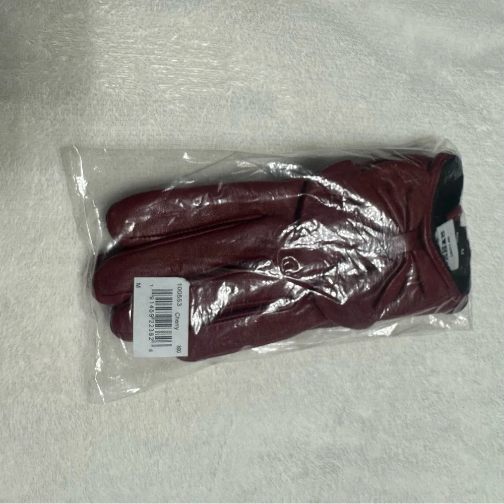 Aqua Women’s  Bow Leather Gloves- Size Medium NWT